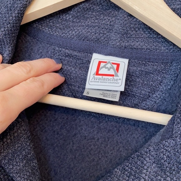 Avalanche Heathered Navy Cozy Quarter Button Sweater sz Small - Picture 2 of 11